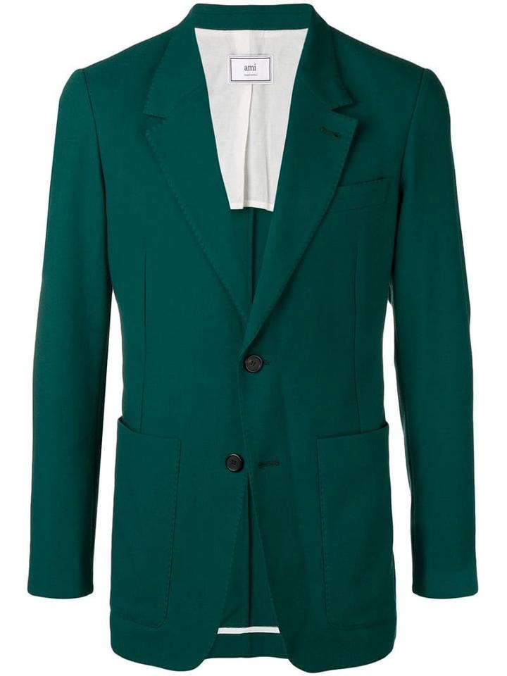 Ami Paris Two Buttons Long Fit Jacket - Green