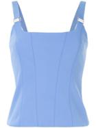 Ginger & Smart Buckled Straps Slim-fit Top - Blue