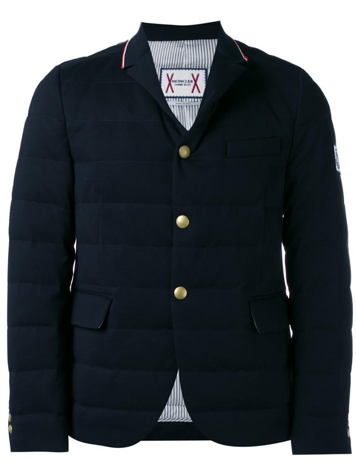 Moncler Gamme Bleu Sport Collar Padded Blazer, Men's, Size: 5, Blue, Cotton/cupro