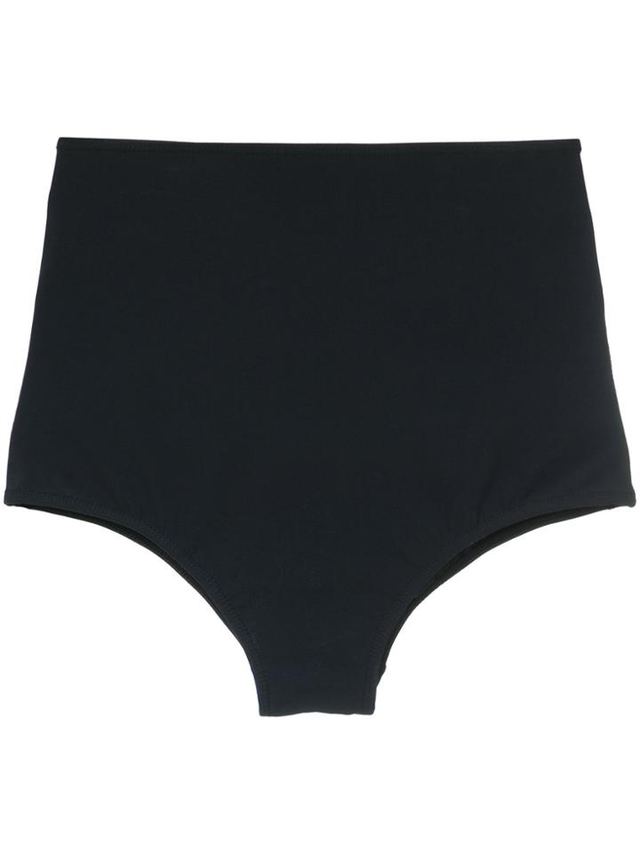 Gloria Coelho High Waisted Bikini Bottom - Black