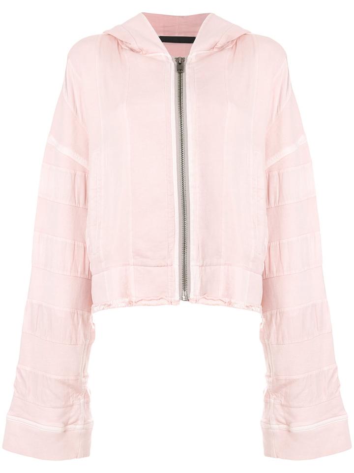 Haider Ackermann - Hooded Zip-through Sweatshirt - Women - Cotton/rayon - S, Pink/purple, Cotton/rayon