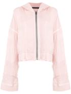 Haider Ackermann - Hooded Zip-through Sweatshirt - Women - Cotton/rayon - S, Pink/purple, Cotton/rayon