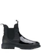 Liu Jo Patent Low Heel Ankle Boots - Black