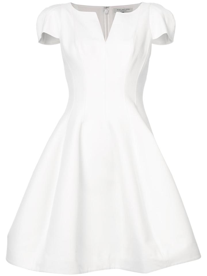 Halston Heritage Short Sleeve Dress - White