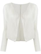 Pleats Please By Issey Miyake Pleated Cropped Jacket - Nude & Neutrals