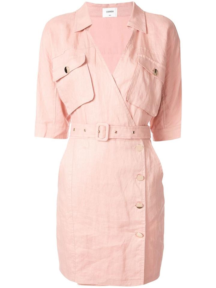 Suboo Manny Utility Wrap Mini Dress - Pink