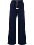 Edward Achour Paris Pearl And Chain Belt Trousers - Blue