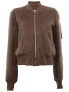 Rick Owens Raglan Bomber Jacket, Women's, Size: 44, Brown, Cotton/nylon/cupro/wool