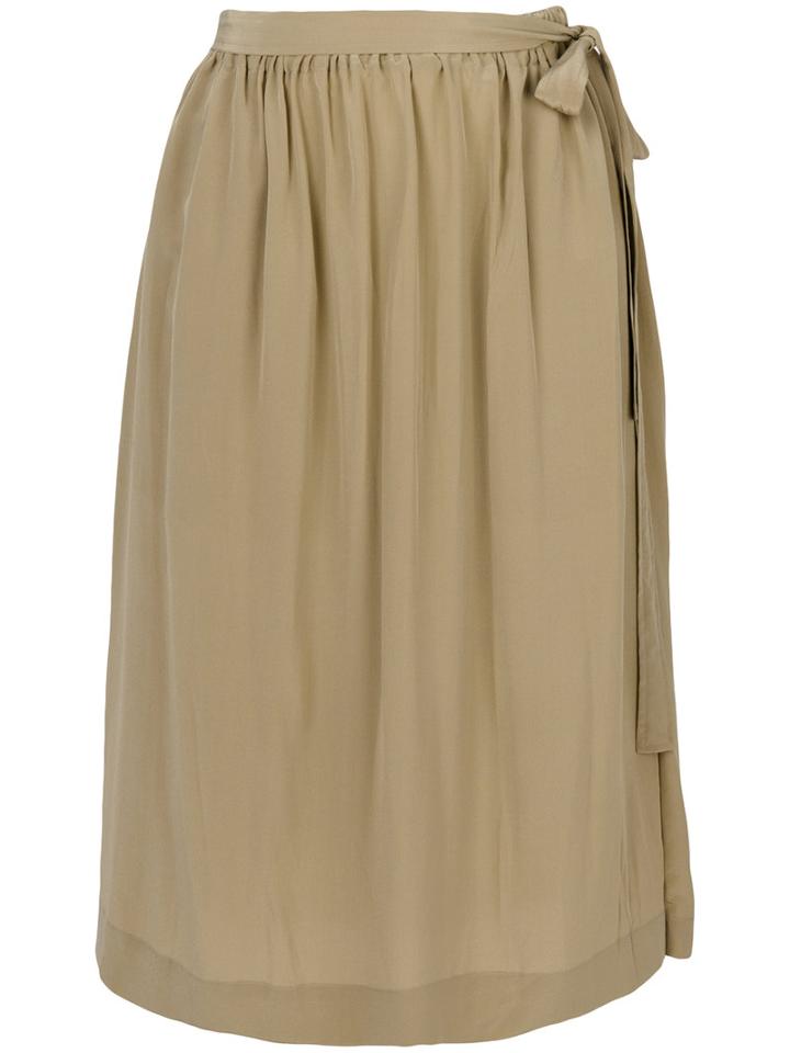 Tomas Maier - Frilled Waist Skirt - Women - Silk - 2, Nude/neutrals, Silk
