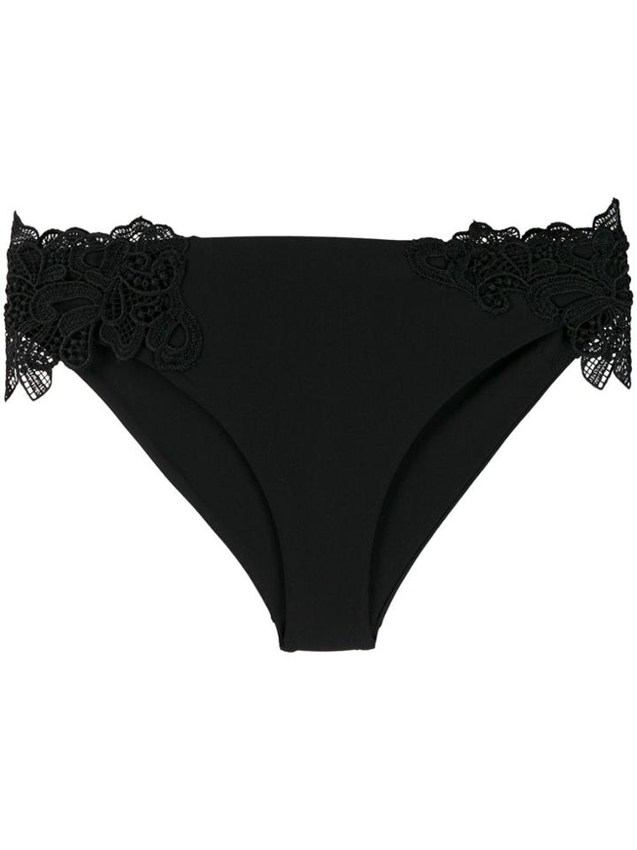 Ermanno Scervino Lace Trim Bikini Bottoms - Black