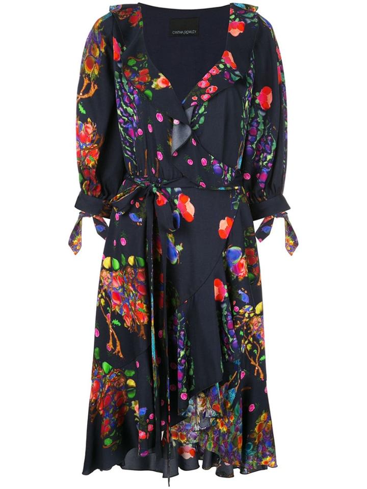 Cynthia Rowley Forest Print Wrap Dress - Blue