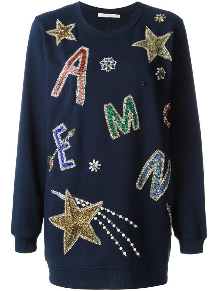 Amen Beaded Embroidered Oversize Sweatshirt