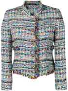 Tagliatore Multicoloured Tweed Jacket - Blue