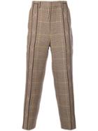Wooyoungmi Pleated Plaid Tailored Trousers - Brown