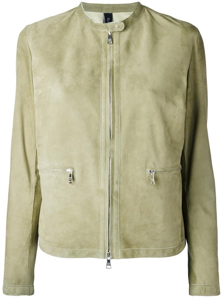 Giorgio Brato - Zipped Jacket - Women - Leather/suede - 46, Women's, Green, Leather/suede