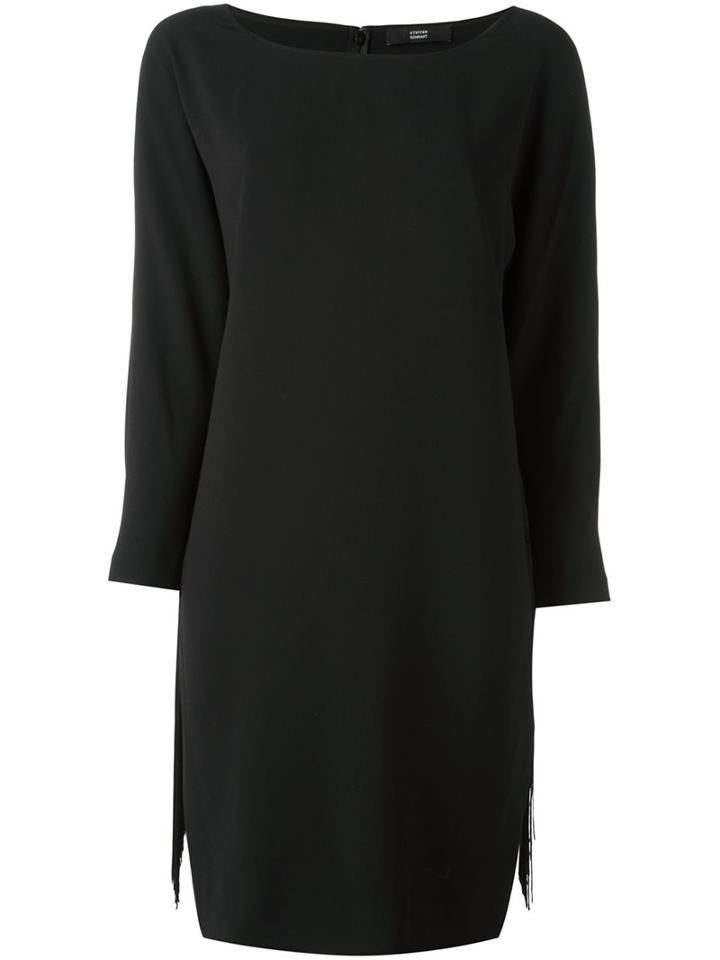 Steffen Schraut Fringed Boat Neck Dress