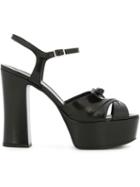 Saint Laurent Candy Platform Sandals, Women's, Size: 38.5, Black, Leather