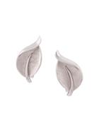 Susan Caplan Vintage 1960s Leaf Clip-on Earrings - Silver