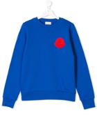 Moncler Kids Teen Logo Plaque Sweatshirt - Blue