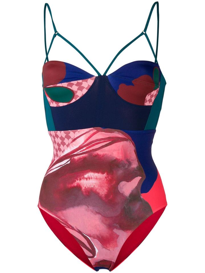 Angelys Balek Bustier Swimsuit - Red