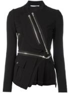 Givenchy Asymmetric Zip Detail Jacket, Women's, Size: 36, Black, Viscose/polyamide/spandex/elastane/silk