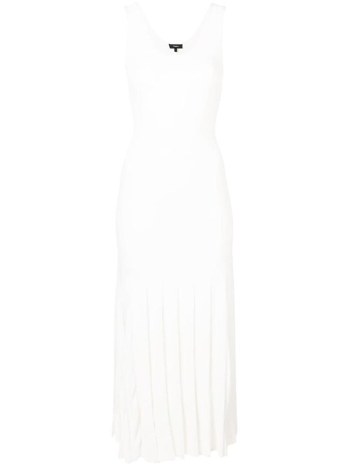 Theory Pleated Tank Dress - White