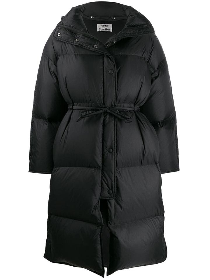 Acne Studios Tie Waist Puffer Jacket - Black