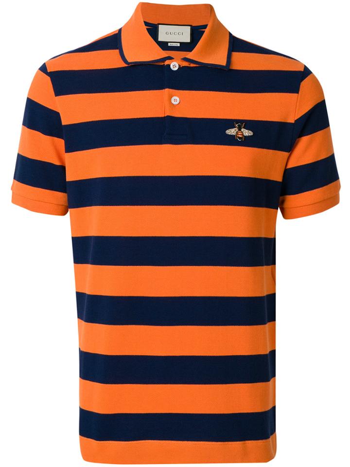 Gucci Bee Patch Polo Shirt - Yellow & Orange