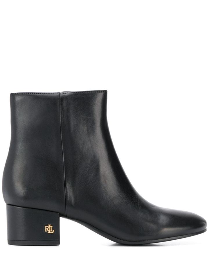 Lauren Ralph Lauren Side Zip Ankle Boots - Black