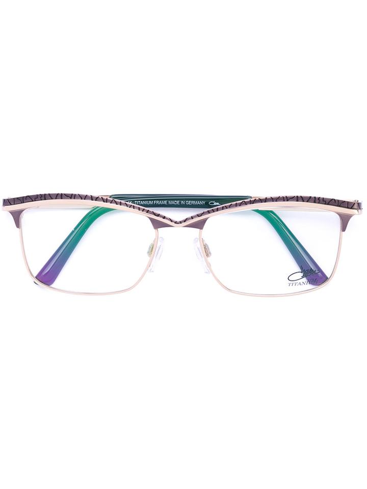 Cazal - Rectangle Frame Glasses - Women - Acetate/titanium - 53, Green, Acetate/titanium
