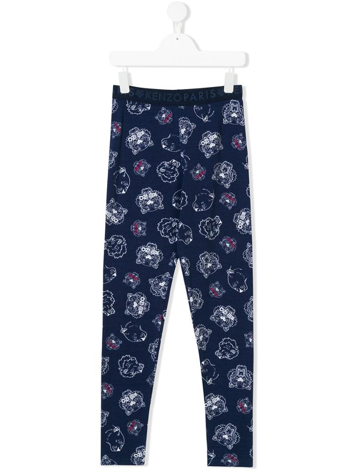 Kenzo Kids Tiger Print Leggings - Blue