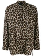 Msgm Oversized Leopard Shirt - Neutrals