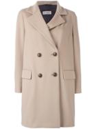 Alberto Biani Double Breasted Coat, Women's, Size: 42, Nude/neutrals, Acetate/viscose/virgin Wool