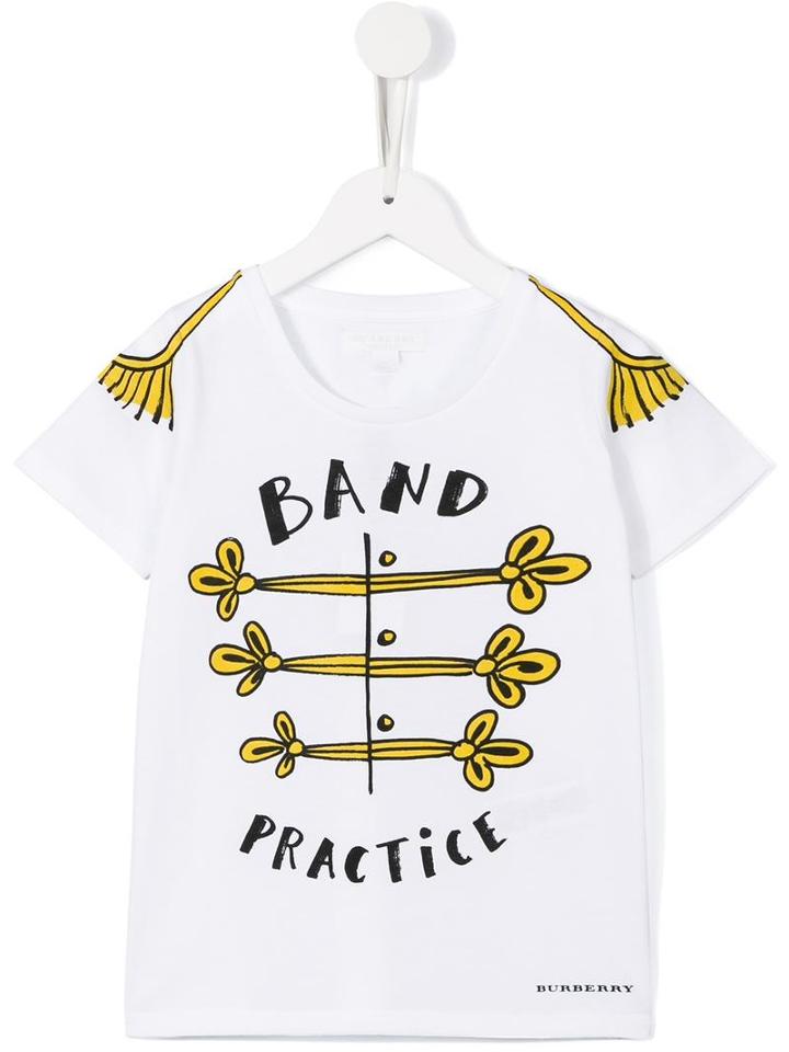Burberry Kids 'band Practise' T-shirt, Boy's, Size: 12 Yrs, White