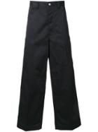 Facetasm Wide-legged Trousers, Men's, Size: Medium, Black, Cotton/polyester