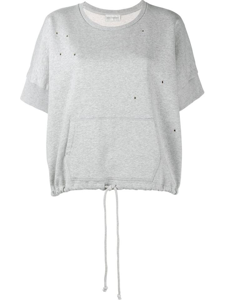 Faith Connexion Drawstring Hem Distressed Sweatshirt