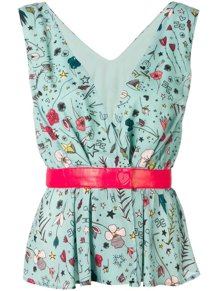 Elisabetta Franchi Floral Print Blouse - Green
