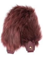 Anya Hindmarch Handle In Claret Long Shearling - Red