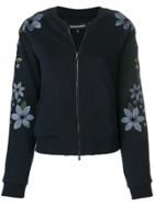 Emporio Armani Floral Embroidered Bomber Jacket - Blue