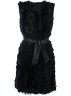 Drome Sleeveless Fur Coat, Women's, Size: Small, Black, Lamb Fur/lamb Skin