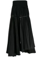 Sacai Pleated Flared Skirt - Black