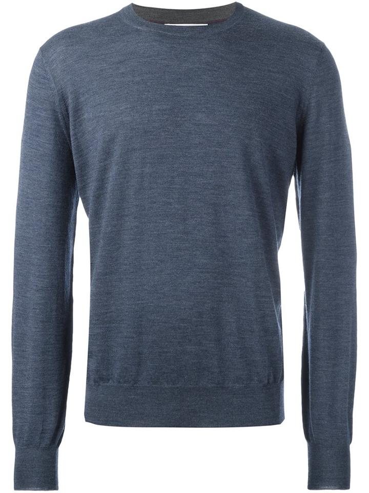 Brunello Cucinelli Classic Jumper, Men's, Size: 50, Blue, Cashmere/wool