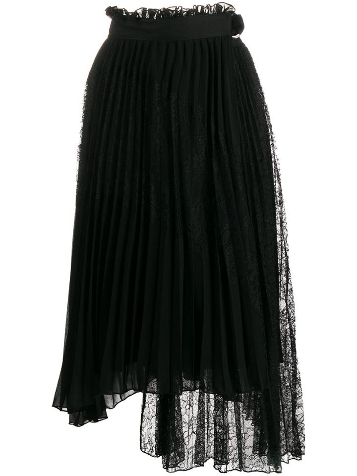 Ermanno Ermanno Pleated Asymmetric Skirt - Black