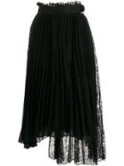 Ermanno Ermanno Pleated Asymmetric Skirt - Black