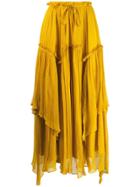 Twin-set Flounce Maxi Skirt - Yellow