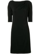 Lanvin Piped Seam Shift Dress - Black