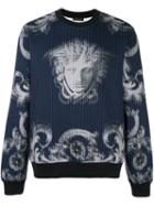 Versace 'lenticular Foulard' Sweatshirt, Men's, Size: Medium, Blue, Cotton