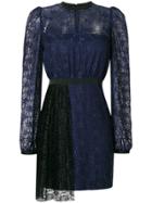 Three Floor Mercredi Dress With Pleated Front Detail - Blue
