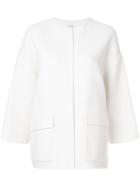 P.a.r.o.s.h. Round Neck Cropped Sleeve Coat - White
