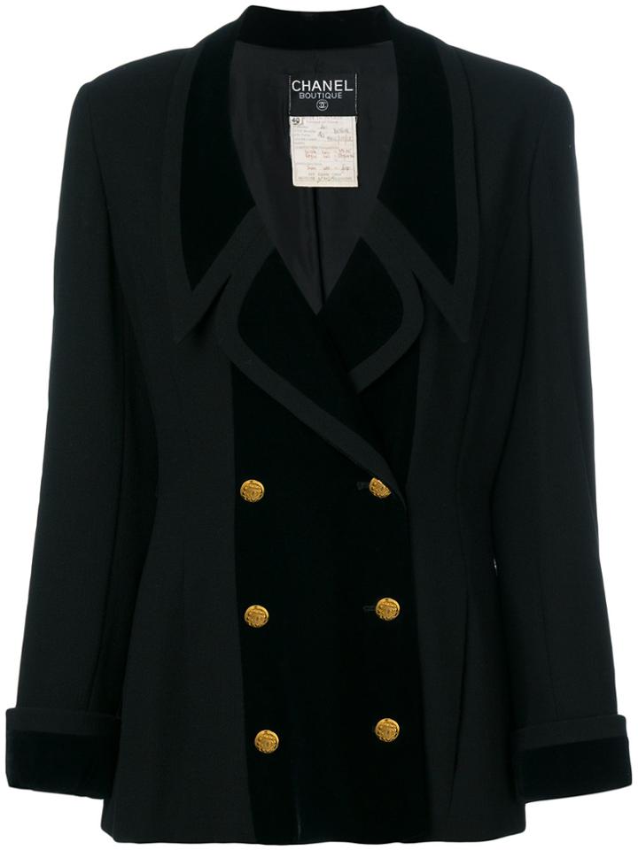 Chanel Vintage Double-breasted Structured Jacket - Black